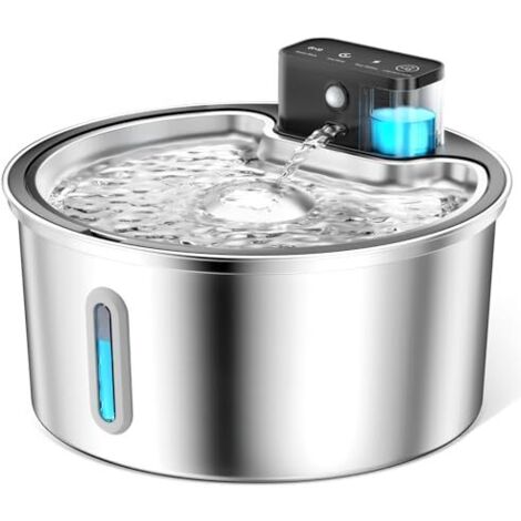 [JAMAIS UTILISÉ] Fontaine a Eau Chat sans Fil 3,2L avec Batterie 4000mAh, Detecteur de Mouvement, INOX Fontaine à Eau pour Chat Silencieuse (1/5)