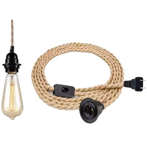 Corde Tressée Imitation Chanvre 20mm - Câble électrique Décoratif Pour Lampe