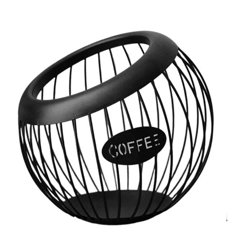 [JAMAIS UTILISÉ] Panier à dosettes de café, support de café, organisateur de collations de grande capacité pour comptoir de cuisine, lieu de travail, accessoires peu encombrants, 20 x 18 cm, 368 g, ma (1/4)