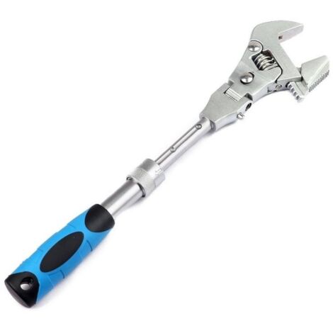 [JAMAIS UTILISÉ] Clé à cliquet réglable 10" 12" Clé à molette avec tige d'extension rétractable et tête rotative à 180° (1/4)
