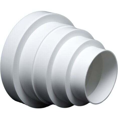 [JAMAIS UTILISÉ] Réduction ronde universelle pour systèmes de ventilation d'un diamètre de 80 à 150 mm - conduit RDRC (1/4)