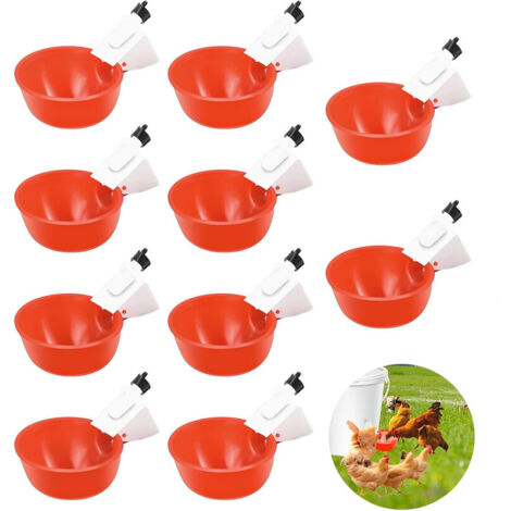 [JAMAIS UTILISÉ] 10 abreuvoirs automatiques pour poulets, adaptés aux systèmes d'alimentation automatique pour poulets, adaptés aux poulets, canards, oies, dindes et cailles. (1/4)