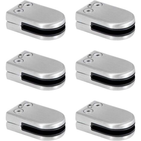 [JAMAIS UTILISÉ] Pince à verre, pince à verre en acier inoxydable, supports de serrage à verre de 6 à 8 mm, pince à verre réglable, dos plat, connexion pour balustrade, main courante d'escalier, paque