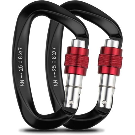Mousqueton Double Verrouillage Alu 14x7,3cm - Autobloquant Pour Descente Et Escalade