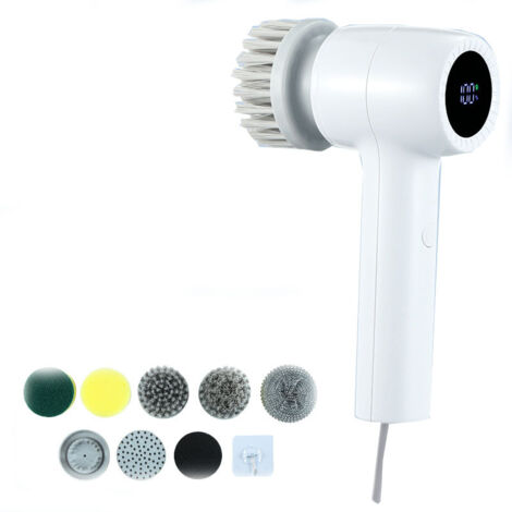 [JAMAIS UTILISÉ] Brosse à récurer électrique sans fil, portable et multifonctionnel pour salle de bain, cuisine, brosse de nettoyage à main, outils de nettoyage pour baignoire, fenêtre, vaisselle, tap