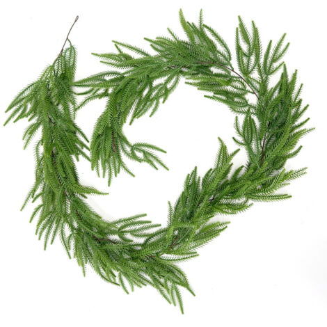 [JAMAIS UTILISÉ] Plantes artificielles en aiguilles de pin, idéales pour la décoration, deux vignes de 180 cm (1/4)