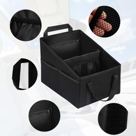 [JAMAIS UTILISÉ] Organiseur de siège de voiture pliable - Boîte de rangement pour siège passager - Accessoires de voiture - Sac de rangement pour siège arrière - Avec poignées de division et plusieurs (1/4)