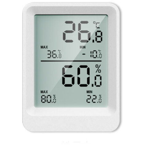 [JAMAIS UTILISÉ] Indoor Outdoor Numérique LCD Thermomètre Hygromètre Électronique Température Humidité Compteur Min/Max Records Station Météo, 1pcs (1/4)