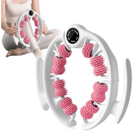 Masseur anti-cellulite manuel à rouleaux amovibles - Masseur anti-cellulite pour cuisses, jambes et fesses, outil de massage professionnel pour le drainage lymphatique (rose) (1/5)