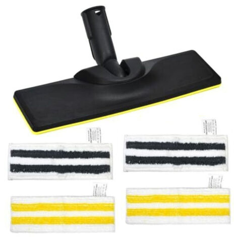 Set de Buses de Sol Compatible avec Kärcher Sc2 Sc3 Sc4 Sc5, Accessoire de Remplacement Compatible avec Kärcher Easyfix Nettoyeur Vapeur, avec 1 Buse de Sol, 4 Serpillères en Microfibre