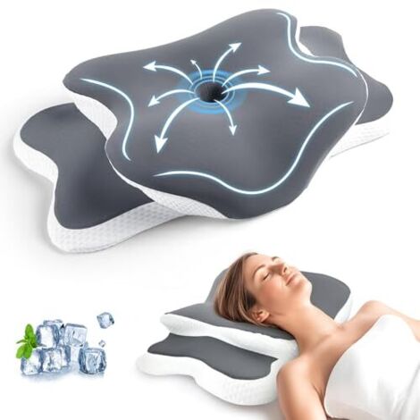 Oreiller demi-lune viscoélastique pour genoux et jambes