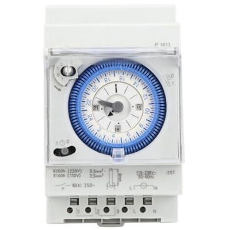 Horloge Piscine Mécanique 16A 250V Programmateur Piscine Horloge Chauffe Eau 15 Minutes 24 Heures pour Hogar, Cocina, Interior, Exterior Iluminación Exterior