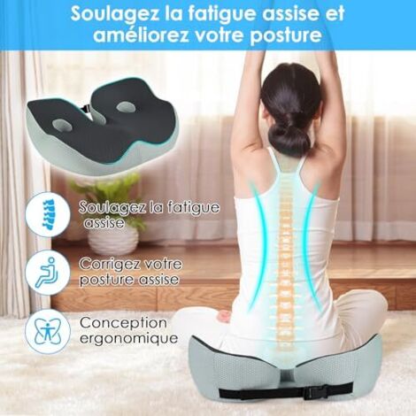 LustLocke Coussin Coccyx Orthopédique en Mousse à Mémoire, Coussin Ergonomique Assise en Forme de U pour Soulager Le Coccyx, Coussine pour Chaise de Bureau, Voiture, Fauteuil Roulant