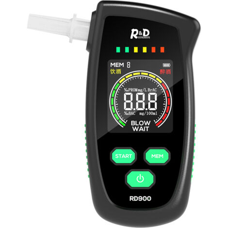 [JAMAIS UTILISÉ] Éthylotest Portable certifié, Rechargeable, avec écran, 5 Embouts, mesures de Haute précision, pour Tests personnels domestiques (1/4)