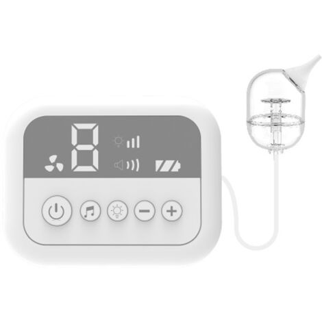 Aspirateur nasal Mouche-bébé électrique 9 forces d'aspiration Aspirateur à sécrétions nasales Aspirateur pour bébé rechargeable avec musique carré blanc