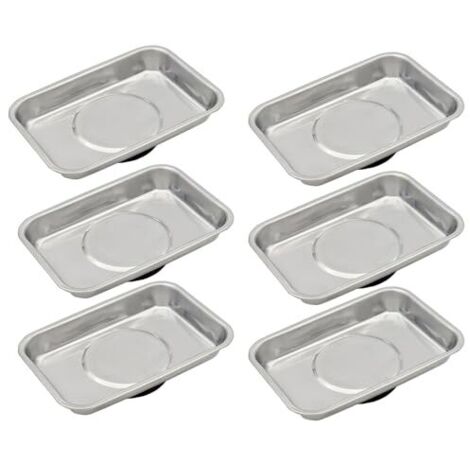Plateau magnétique 6 pièces 95x65mm, plateau à outils magnétique en acier inoxydable, maintient les vis, les forets et les clous, aimant haute performance, plateau magnétique épaissi