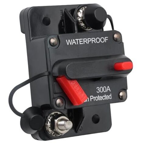 Disjoncteur avec porte-fusible à réinitialisation manuelle 300A DC12-48V disjoncteur de voiture étanche pour voiture bateau moteur de pêche à la traîne marine