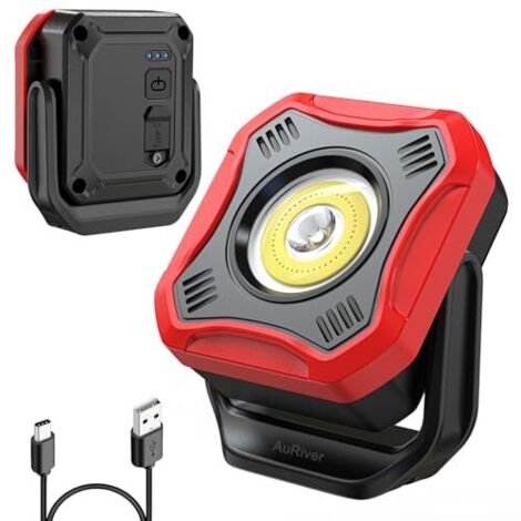 [JAMAIS UTILISÉ] Lampe de travail à LED, lampe d'atelier super lumineuse de 1000 lumens, lampe d'inspection à batterie, 4 modes d'éclairage avec base magnétique et rotative à 180°, pour garage, atelie