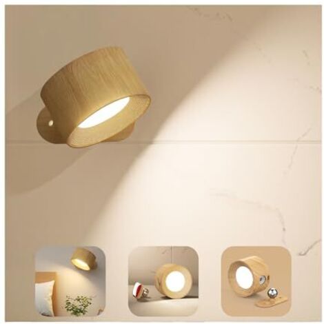 [JAMAIS UTILISÉ] Applique Murale Interieur, Lampe Murale Touch LED avec Port de Charge USB Contrôle Tactile, 3 Niveaux de Luminosité 3 Températures Rotatifs 360° Lampe pour Chambre à Coucher 1 Pack (g