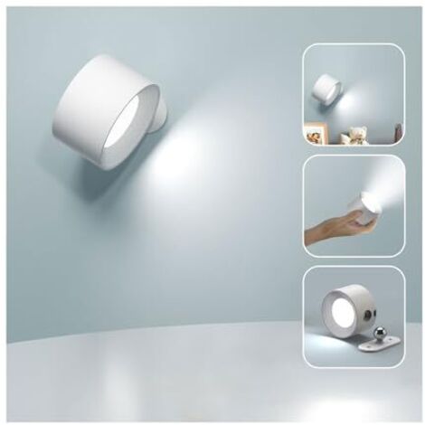 [JAMAIS UTILISÉ] Applique Murale Interieur, Lampe Murale Touch LED avec Port de Charge USB Contrôle Tactile, 3 Niveaux de Luminosité 3 Températures Rotatifs 360° Lampe de Chevet pour Chambre à Coucher
