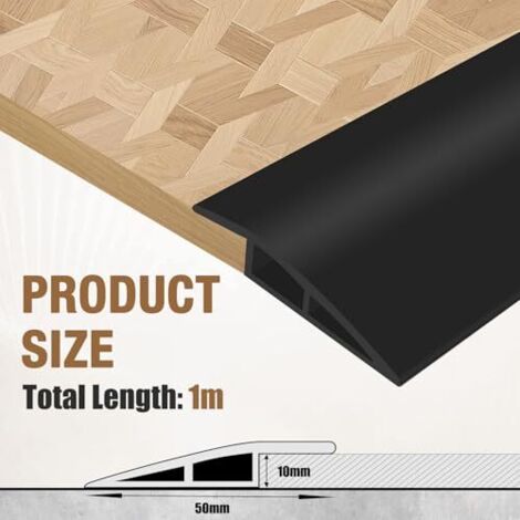Profil De Transition Auto-adhésif PVC 3m X 3.5cm, Compensation Hauteur 5mm - Gris, Neuf