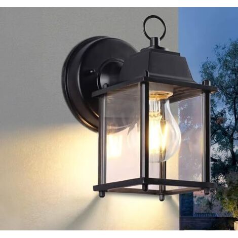 [JAMAIS UTILISÉ] Applique murale extérieure E27, lampe extérieure, éclairage extérieur étanche IP44, applique murale, éclairage extérieur pour mur de maison, aluminium et verre, applique murale extéri