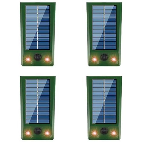[JAMAIS UTILISÉ] Répulsif solaire 4x pour animaux (chats, chiens, oiseaux, écureuils, ratons laveurs, lapins, renards, cerfs, etc.) avec détecteur de mouvement LED