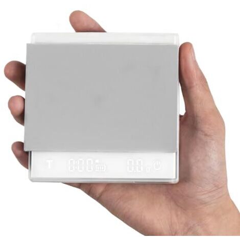 Mini balance à café avec minuteur, balance expresso rechargeable avec capteur de gravité, balance de précision 2 kg/0,1 g pour expresso et café filtre, balance de cuisine numérique, blanche ES6034W-OS
