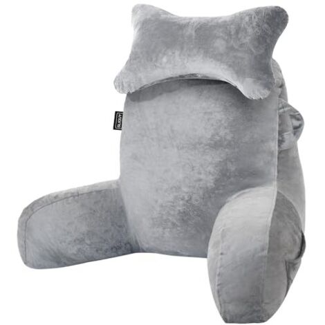 Coussin de lecture pour canapé-lit adulte, coussin de dossier avec accoudoirs, coussin de dossier pour adultes, fauteuil de lit pour se reposer, lire, regarder la télévision ou jouer aux jeux vidéo