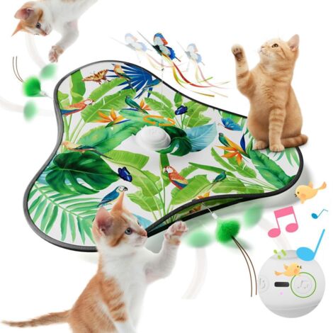 [JAMAIS UTILISÉ] Jouet interactif pour chat avec mécanisme à ressort - Rechargeable, activé par le toucher avec sons de souris, jouet d'exercice idéal pour les chats d'intérieur actifs. Revêtement à m