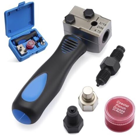 [JAMAIS UTILISÉ] Outil d'évasement double pour conduites de frein DIN, universels de 4,75 mm (3/16"), kit de réparation de conduites de frein, compatible avec les voitures, les camions