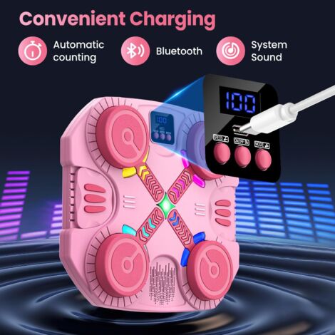 Machine De Boxe Musicale Murale – Capteur De Frappe Avec Musique – Pour Fitness à La Maison, Adultes Et Enfants – Alimentation USB, Portable