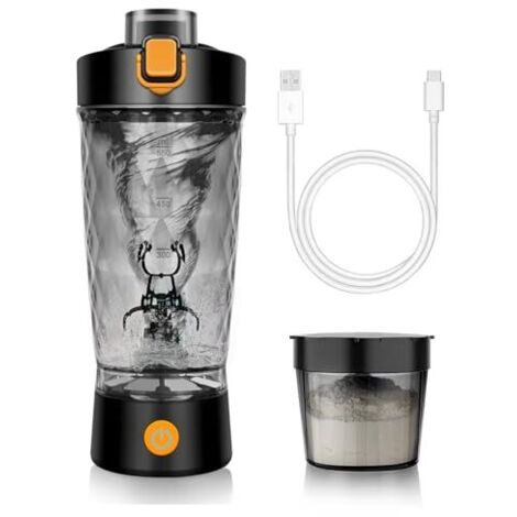 Shaker électrique 650 ml, rechargeable par USB-C, pour shakes protéinés et substituts de repas.