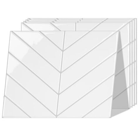 Carreaux adhésifs, épaisseur 2,5 mm, motif chevron, étanches, pour cuisine et salle de bain, 32 x 25 cm, lot de 5. (1/5)