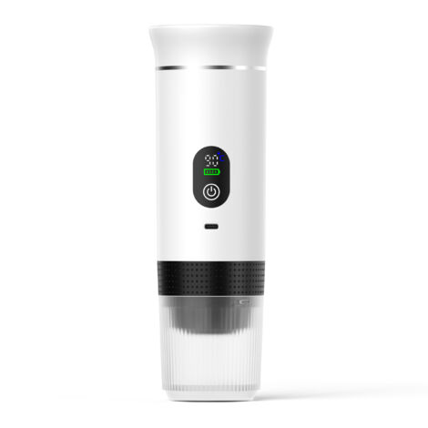 Machine à café expresso portable à chauffe rapide  USB-C  Machine à café portable automatique 3 en 1, très facile à utiliser  Idéale pour les voyages, le bureau et le camping (PRO 80 ml LED)
