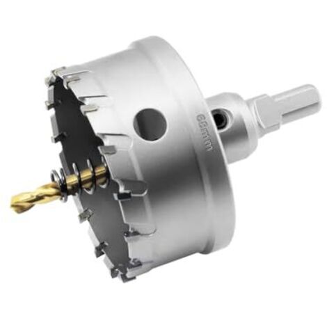 Scie cloche en carbure de 68 mm, scie cloche professionnelle TCT pour métaux, acier inoxydable, fer, aluminium, laiton et plastique