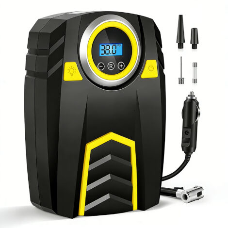 [JAMAIS UTILISÉ] Compresseur d'air portable pour voiture - Gonfleur de pneus 12 V avec 4 adaptateurs, affichage LED et numérique 150 PSI pour voitures/camions/motos/vélos/ballons