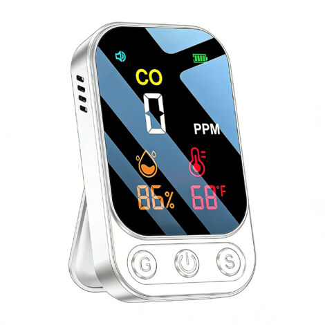[JAMAIS UTILISÉ] Détecteur de monoxyde de carbone portable 3 en 1 pour la maison et les voyages, autonomie de 120 heures en veille, détecteur de CO rechargeable, alarme sonore et visuelle pour camping