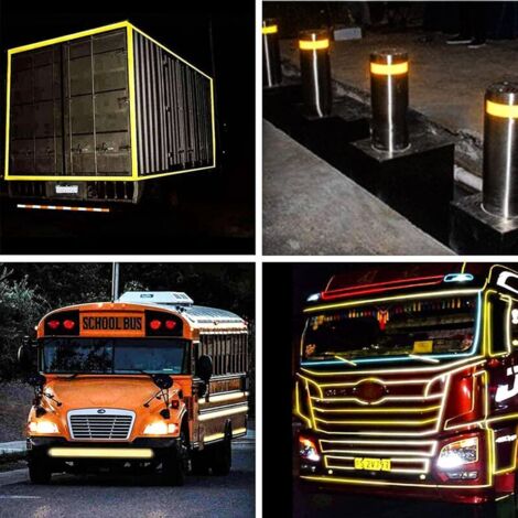 40 Autocollants Réfléchissants Haute Visibilité Biomar Labs - Vert Fluo Et Jaune