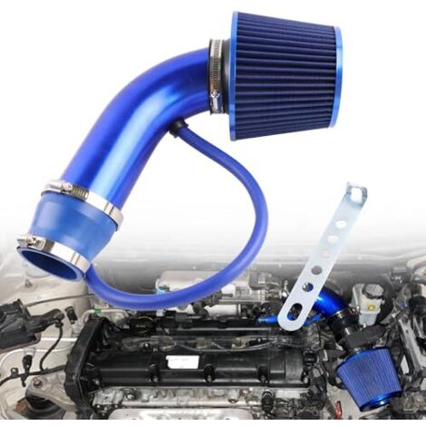 Kit de filtre d'admission d'air universel, filtre conique en aluminium de 76 mm (3 pouces), système de tuyau d'admission d'air froid pour voiture, compatible avec les voitures de course automobile.