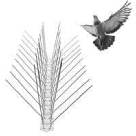 Pics Anti-Pigeon - 4 rangées en polycarbonate - solution de qualité pour contrôle des oiseaux - Installation Facile Balcon, Fenêtre, 3 mètres (1/5)