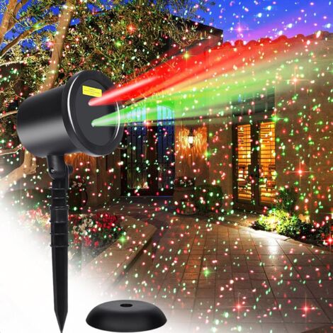 Lot de 3 Christmas Laser Projector Lights Outdoor, Waterproof Static Red and Green Star Xmas Projector Lights Outdoor, Auto On-Off Mode, Cold Resistant, Show Light for House,Holiday,Party,Garden,New Y (1/5)