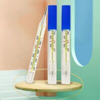 Thermomètre médical en verre au mercure – Mesure température corporelle 35-42°C – Taille 12,5 x 1,3 cm – Précision pour bébés et adultes – Soekavia