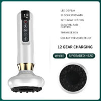 Masseur Anti Cellulite 12 Niveaux Appareil de Gua Sha à Usage Domestique Anti Cellulite Puissant Appareil Masseur Ventouse Electrique Anti Cellulité Sculpture, Blanc