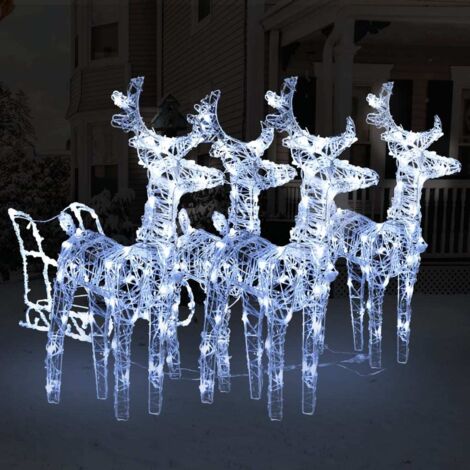 Décoration Extérieur Noël - Renne Et Traîneau Avec 60 LEDs - VIDAXL