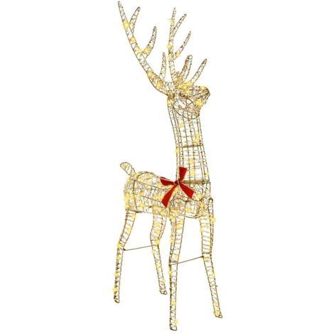 Renne 3D Blanc chaud 128 cm PET