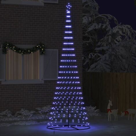 Arbre de Noël LED Bleu 138,5 x 138,5 x 399 cm Métal