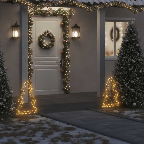 Décoration lumineuse arbre de Noël avec piquets 80 LED 60 cm (1/5)