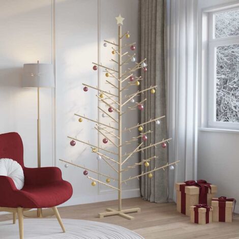 Arbre de Noël en bois Naturel 210 cm Bois massif en pin
