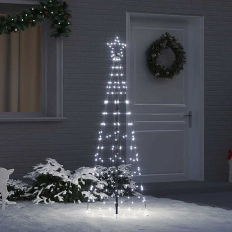 Arbre de Noël LED avec piquets au sol Blanc froid 250 cm Fer (1/5)